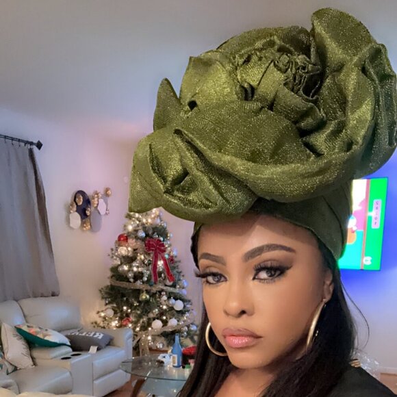 Giant Rose Metallic Aso-oke AUTO GELE Made in Nigeria - Picture 12 of 14